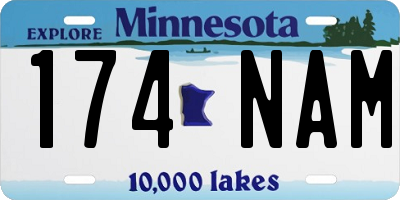 MN license plate 174NAM