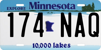 MN license plate 174NAQ