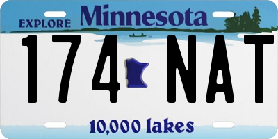 MN license plate 174NAT