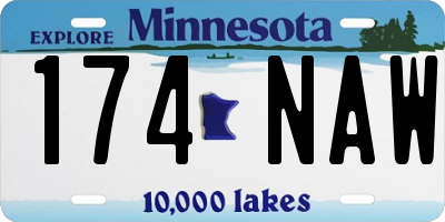 MN license plate 174NAW