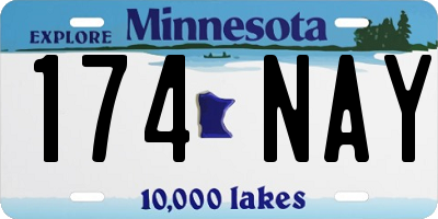 MN license plate 174NAY
