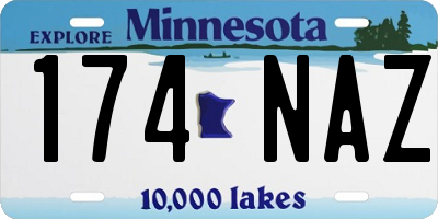 MN license plate 174NAZ