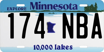 MN license plate 174NBA