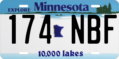 MN license plate 174NBF