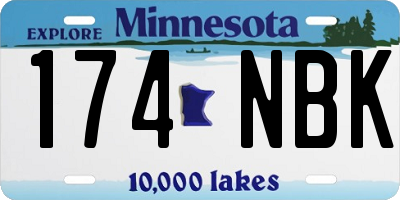 MN license plate 174NBK
