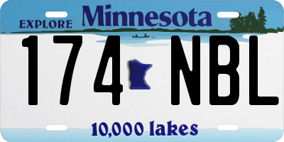 MN license plate 174NBL