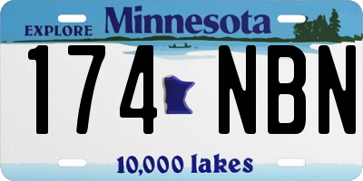 MN license plate 174NBN