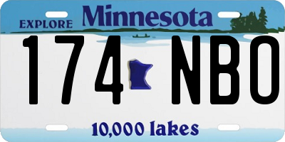 MN license plate 174NBO