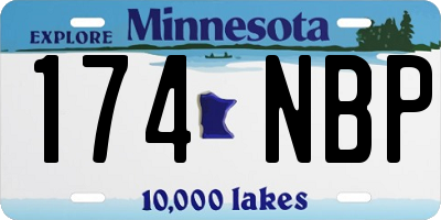 MN license plate 174NBP