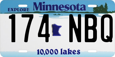 MN license plate 174NBQ