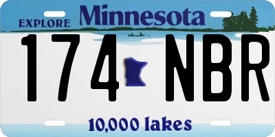 MN license plate 174NBR