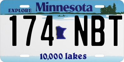 MN license plate 174NBT