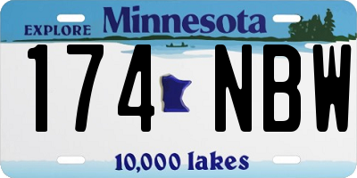 MN license plate 174NBW