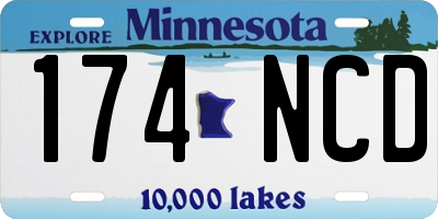 MN license plate 174NCD
