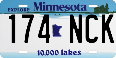 MN license plate 174NCK