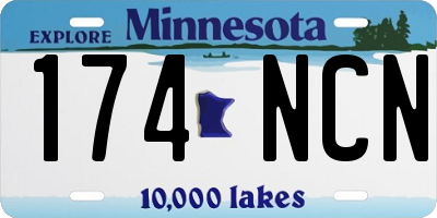 MN license plate 174NCN
