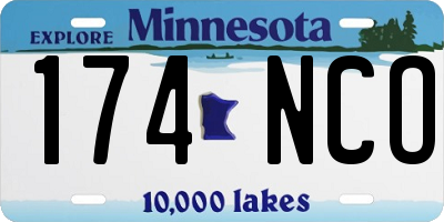 MN license plate 174NCO