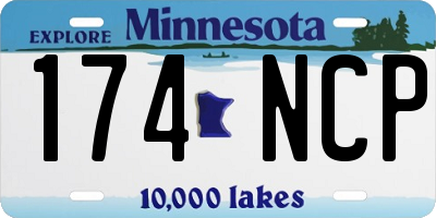 MN license plate 174NCP