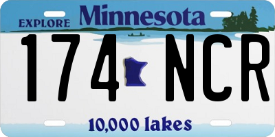 MN license plate 174NCR
