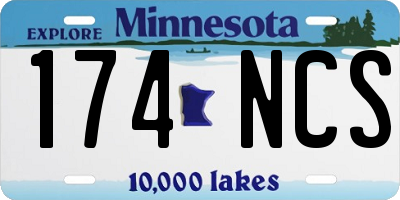 MN license plate 174NCS