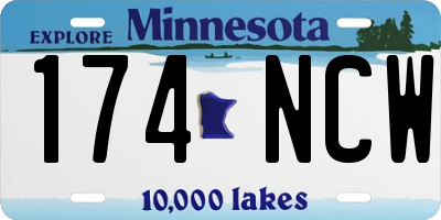 MN license plate 174NCW