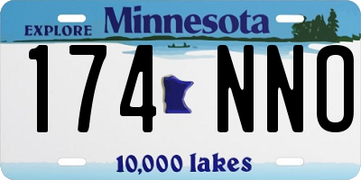 MN license plate 174NNO