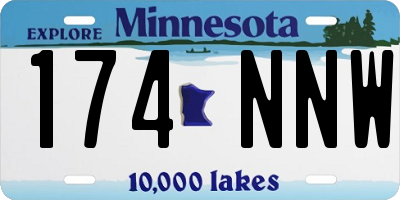 MN license plate 174NNW
