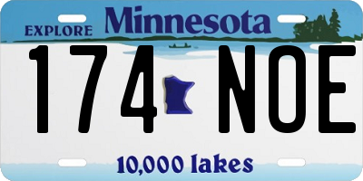 MN license plate 174NOE