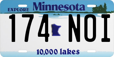 MN license plate 174NOI