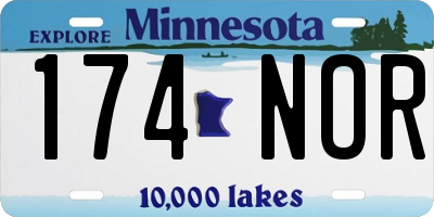 MN license plate 174NOR