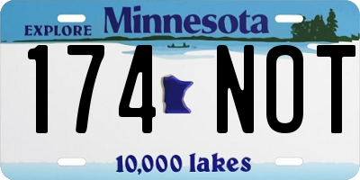 MN license plate 174NOT