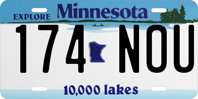 MN license plate 174NOU