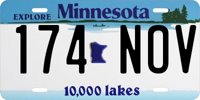 MN license plate 174NOV