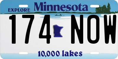 MN license plate 174NOW