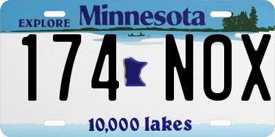 MN license plate 174NOX
