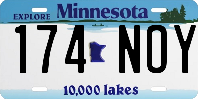 MN license plate 174NOY