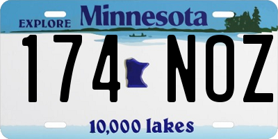 MN license plate 174NOZ