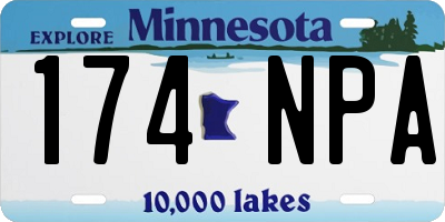 MN license plate 174NPA