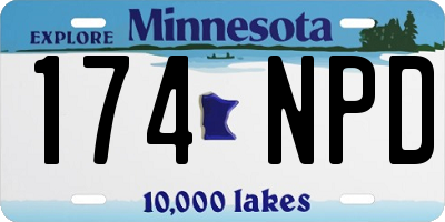 MN license plate 174NPD