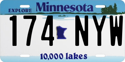MN license plate 174NYW