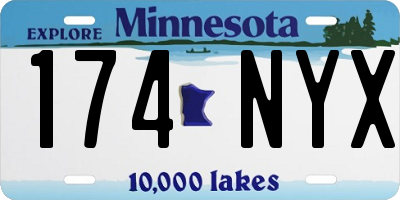 MN license plate 174NYX