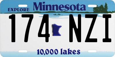 MN license plate 174NZI