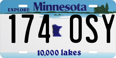 MN license plate 174OSY