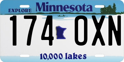 MN license plate 174OXN