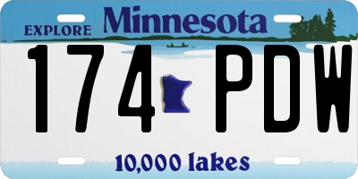 MN license plate 174PDW