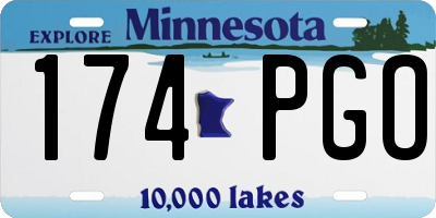 MN license plate 174PGO