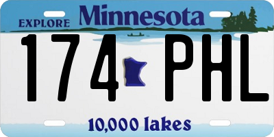 MN license plate 174PHL
