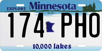 MN license plate 174PHO