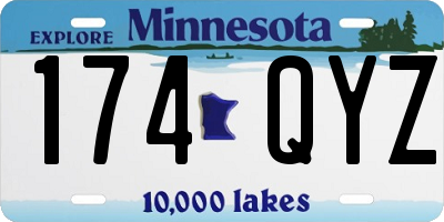 MN license plate 174QYZ