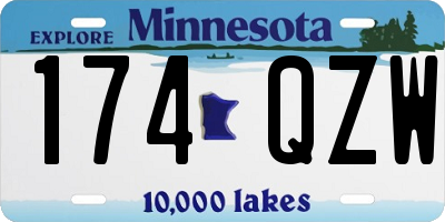 MN license plate 174QZW